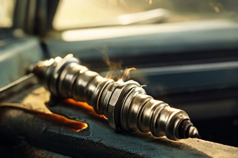 How does a spark plug break car glass?