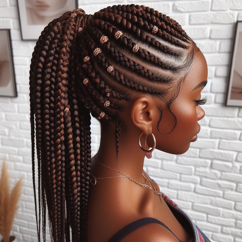 FeedIn Best Cornrow Braids with Cute Pink Extensions