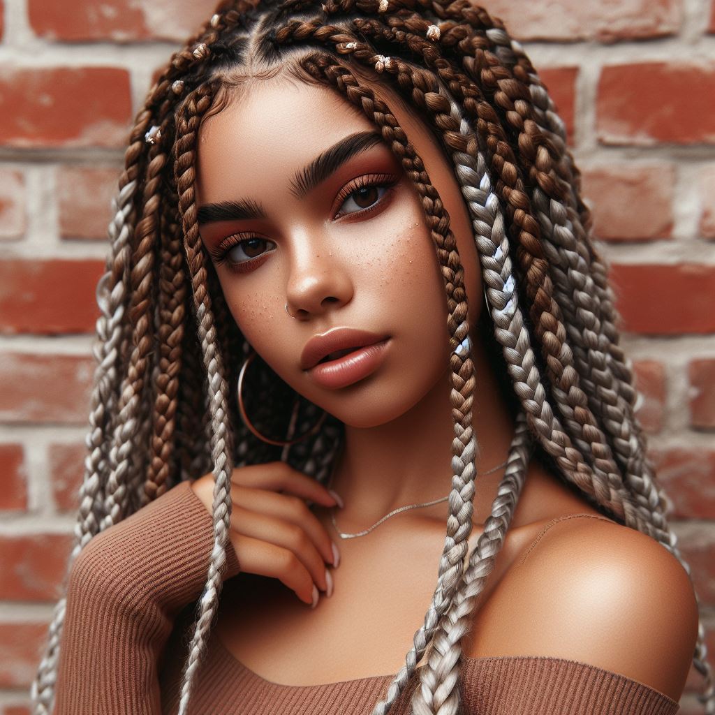 Braided Cornrows with Wispy Curls